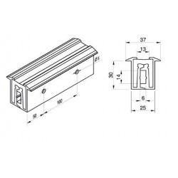 Profil charnière 29/180° avec trous- D102020