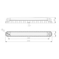 Rampe à LEDS Rouge en applique - I450492