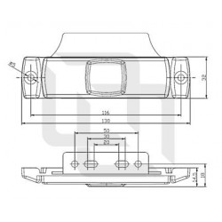 Feu de position latéral Orange sur Support 90° - I450453