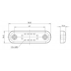 Feu de position Latéral 12 LEDS SLIM - I450645