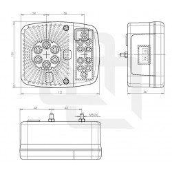 Lanterne Arrière à LEDS 4F (remorques bagagères) - I500900