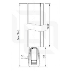 Poteau sur pied conique H800 - Battue Droite - D150130