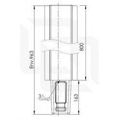 Poteau sur pied conique H800 - Battue Double - D150132