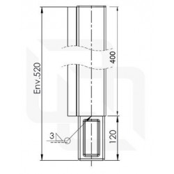 Poteau sur pied conique H400 - Battue Gauche - D150121