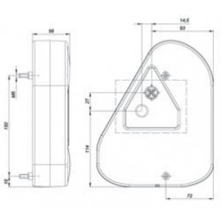Feu de position latéral Orange sur Support 90° - I450453