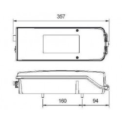 I501036 - FEU ARRIERE GAUCHE "RUBBOLITE 462"/ 370x139x89 mm AVEC ECLAIREUR DE PLAQUE