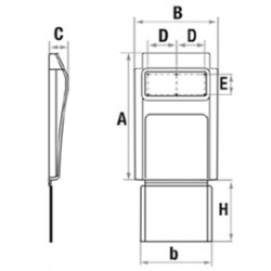 C050188 - GARDE BOUE DROIT AVEC BAVETTE INTEGREE 735x470 mm BV350mm