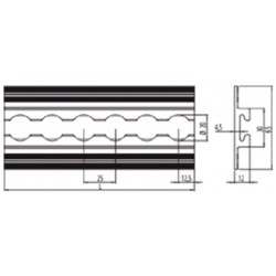 T100490 - RAIL ALU AERO/poser L3000mm