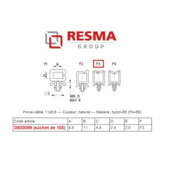 D800099 - PINCE CABLE 11x8.6 COUL. NATUREL