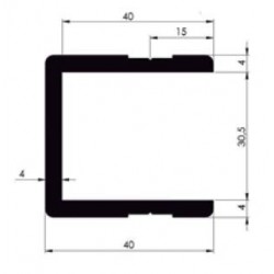 D800510 - PROFIL ALU ENCADR.Brut 30.5mm