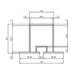 D850068 - TRAVERSE RAINUREE DE PLANCHER BOIS- Longueur 6,1m