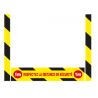 KIT DE MARQUAGE AU SOL "RESPECTEZ LA DISTANCE DE SECURITE" (1 bandeau 1000x200mm + 2 bandes 80x1000mm)-W200500
