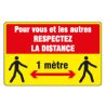 KIT DE MARQUAGE AU SOL "RESPECTER LA DISTANCE" (1 bande 350x230mm)-W200510