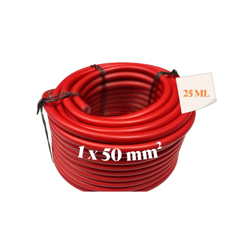 Câble électrique, fil souple 50mm², 25M , Rouge - I852661C25