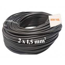 I852700C100 - CABLE ELECTRIQUE / FIL 2x1,5mm Noir (100M)
