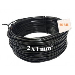 I852701C50 - CABLE ELECTRIQUE / FIL 2x1mm2 Noir (50m)