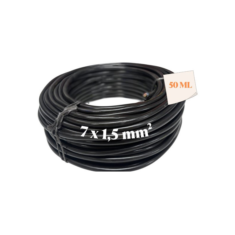 I852750C50 - CABLE ELECTRIQUE / FIL 7x1.5mm Noir (50m)