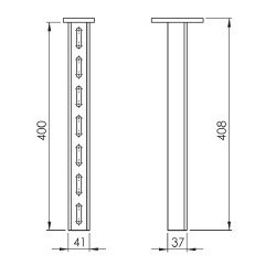 POTEAU FIXE H 0.40M ACIER ZINGUE
