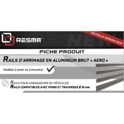 RAIL ALU AERO/ encastrer L3000mm /largeur 44mm / Epaisseur 11,8mm - T100603