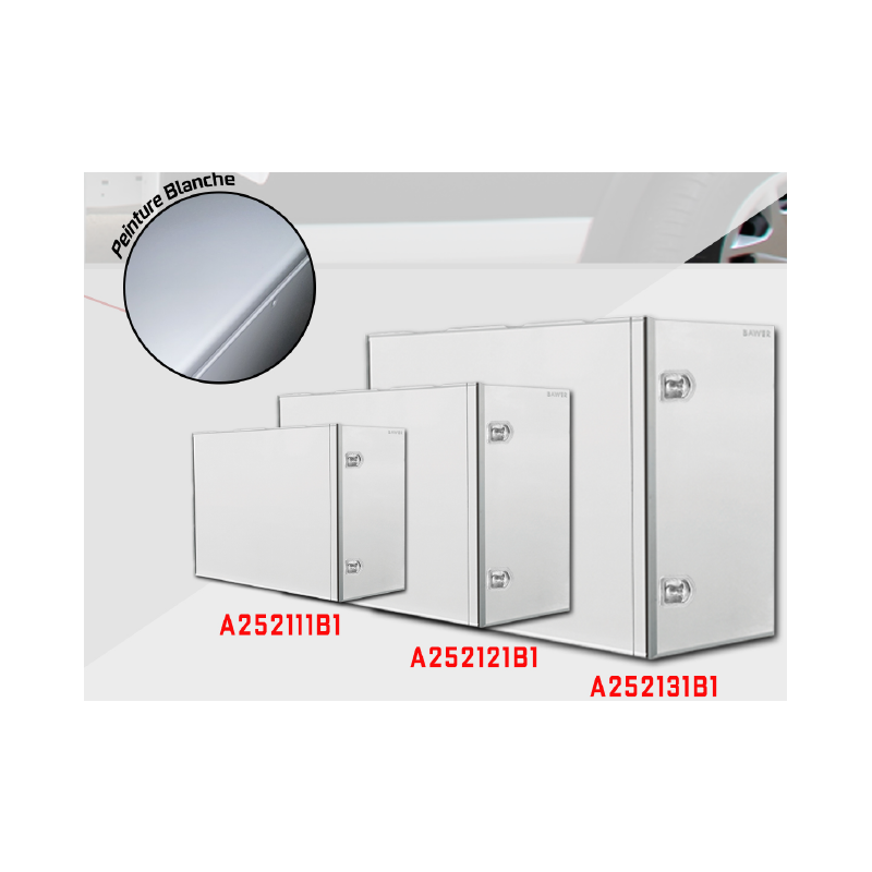 COFFRE ARRIERE CABINE EN ACIER PEINT BLANC 600 x900x2000mm