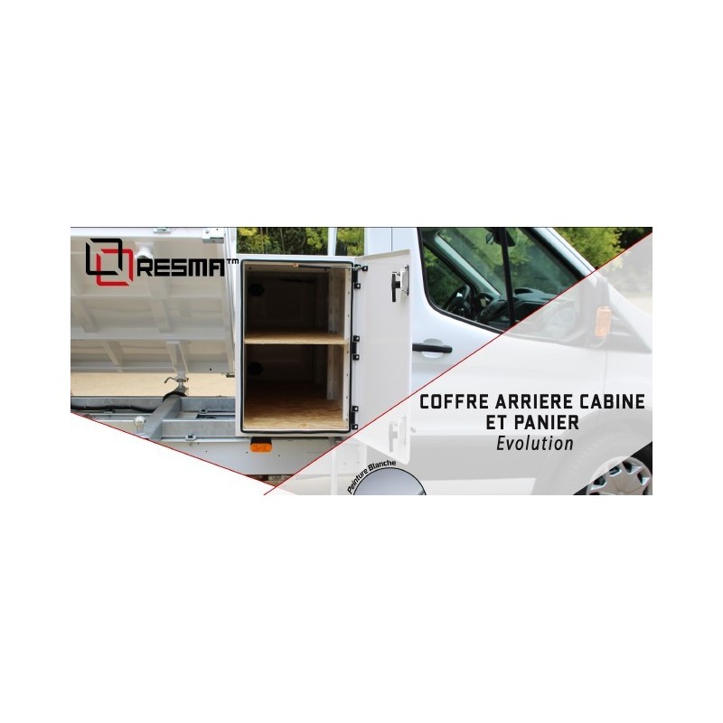 COFFRE ARRIERE CABINE EN ACIER PEINT BLANC 600 x1450x2000mm