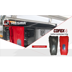 COFFRE  A EXTINCTEUR 6 KG ROUGE V4 Avec vitre + Extincteur 6KG
