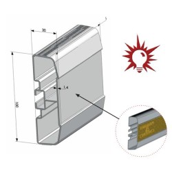 PROFIL PARE-CYCLISTES ALUMINIUM  ANODISE L3500mm