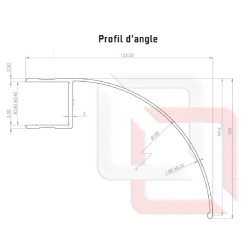 PROFIL D'ANGLE ALUMINIUM PEINTURE LAQUEEE NOIRE RAL 9005 LONGUEUR 3030mm