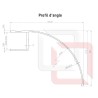 PROFIL D'ANGLE ALUMINIUM PEINTURE LAQUEEE NOIRE RAL 9005 LONGUEUR 500mm