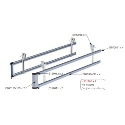Kit PARE CYCLISTES  relevable - barres aluminium anodisé 3500 mm