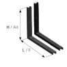 SUPPORT ACIER  FIXATION CHASSIS 630X630 mm (jeu de 2) Finition peinture noire