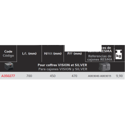 SUPPORT DE FIXATION CHASSIS 700x450x470mm