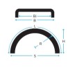 AILE PLASTIQUE DOMAR 1 ESSIEU 420x1300x840mm