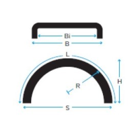 AILE PLASTIQUE  1 ESSIEU 720x2000x1300mm  REBORD  BLANC
