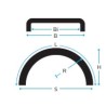 AILE PLASTIQUE  1 ESSIEU 720x2000x1300mm  REBORD  BLANC