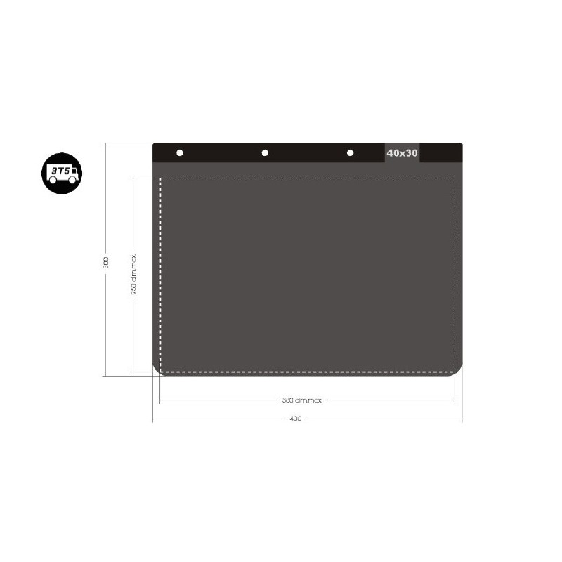 Bavette PVC lisse - 400x300 mm