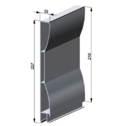 PROFIL SUPERIEUR ANODISE L210 RESMA POUR RIDELLE 25mm
