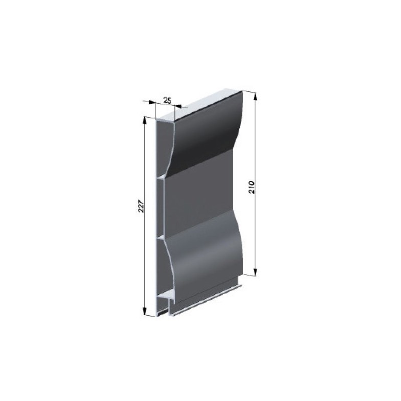 PROFIL SUPERIEUR ANODISE L210 RESMA POUR RIDELLE 25mm