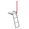 Marche-pied suspendu avec palier et cornières de fixation, avec main courante