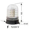 GYROPHARE A LEDS 4 ETAGES AVEC CABOCHON BLANC