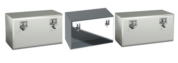 Coffres acier inox, galva et peinture noire